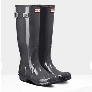 Hunter Tall Rain Boot - Original Gloss - Grey - 10